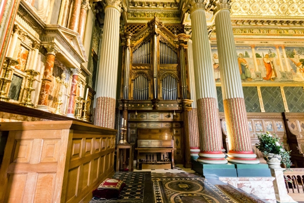 The altar and organ, which was built by Harrison & Harrison in 1875
