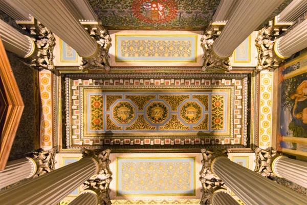 The ceiling in the Chapel entrance