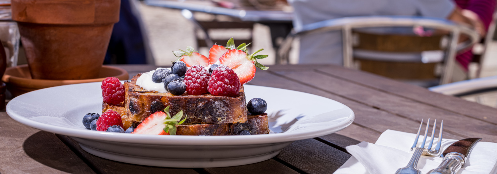 French toast with cream and berries
